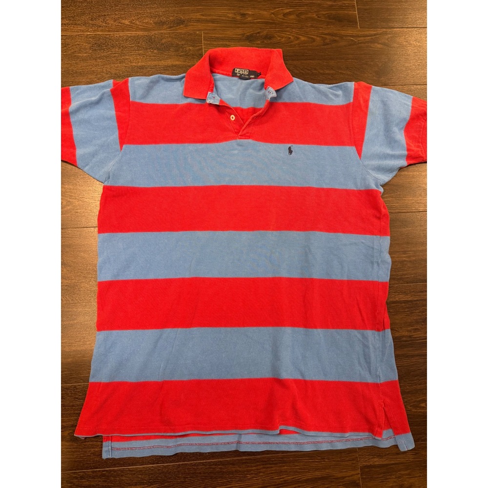 Vintage 90s Polo Ralph Lauren Striped Polo Shirt - Made in USA - XL